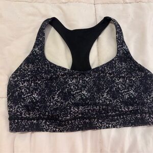 Lululemon Athletica Black, Purple, Grey, Aqua Speckled Sports Bra